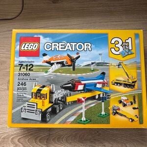 LEGO Creator 3-in-1 Airshow Set with Yellow, Blue, and Orange